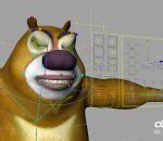 adv表情绑定狗熊 maya面部骨骼绑定卡通熊灰熊棕熊带口型系统-cg模型免费下载-maya模型-CG99