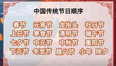 中国传统节日顺序排列表 中国传统节日按时间顺序排列 - 万年历
