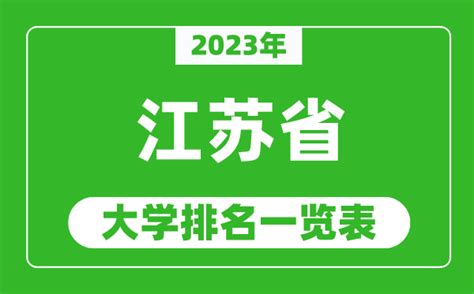 2023年江苏的大学排名一览表及分数线是多少