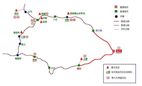 川西小环线地图图片
