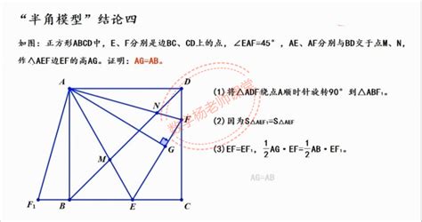 正方形中含半角，经典例题解读_模型_于点_投篮