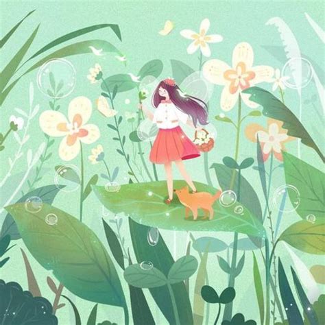 温柔头像治愈绘画女生