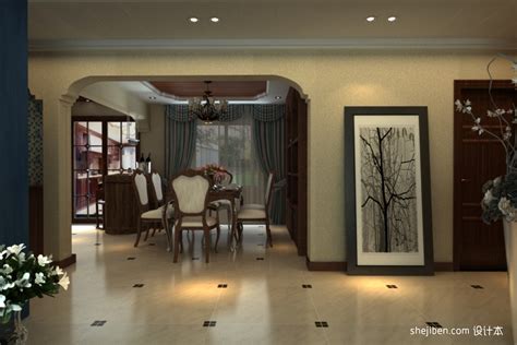 现代风格样板房家居客厅圆形吊顶沙发背景墙窗帘灰色垭口造型 – 设计本装修效果图