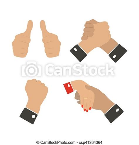 Icons hand gestures, vector illustration. Icons of various hand gestures isolated on white ...