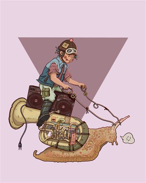 骑着蜗牛去旅途叭！|插画|创作习作|是海贼小胡 - 原创作品 - 站酷 (ZCOOL)