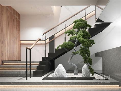 中式二层楼室内楼梯图片 – 设计本装修效果图