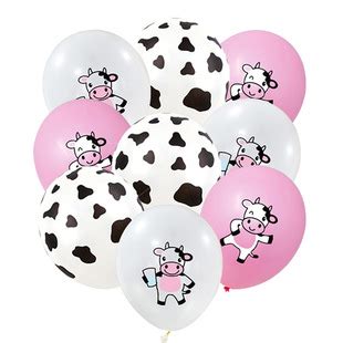 奶牛主题新款可爱卡通宝宝生日派对12英寸乳胶气球套装装饰用品-阿里巴巴