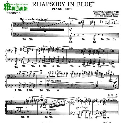 格什温Gershwin蓝色狂想曲 Rhapsody in Blue交响管乐合奏谱 5级 - 雅筑清新乐谱