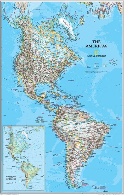 The Americas Political Wall Map by National Geographic - MapSales