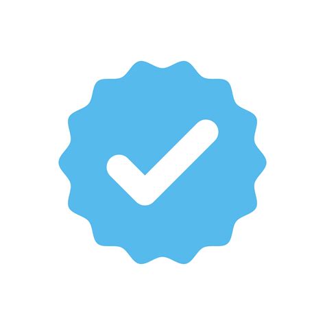 Blue verified tick, valid seal icon in flat style design isolated on ...