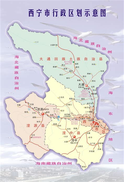 西宁市区划分图,西宁四大城区,城中区_大山谷图库