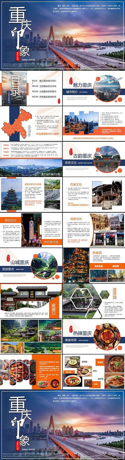 重庆印象重庆旅游记旅游策划PPT模板-PPT模板-心宜办公