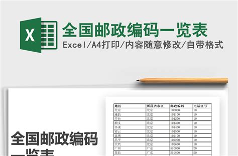 2021年全国邮政编码一览表-Excel表格-办图网