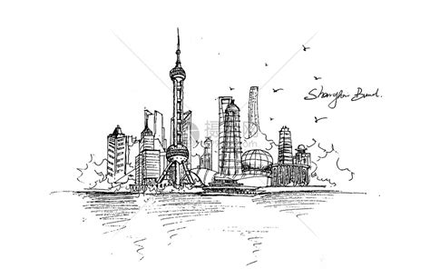 上海标志性旅游建筑外滩插画图片-包图网