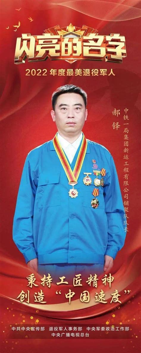 陕西一人荣获2022年度“最美退役军人”称号_郝铎_中铁一局集团_创新