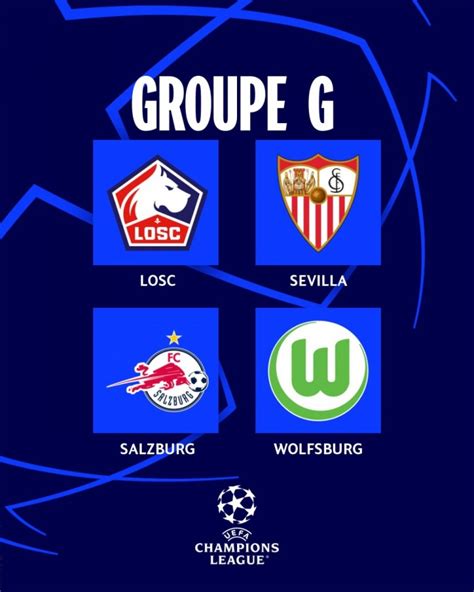 欧冠G组抽签分组：里尔、塞维利亚、萨尔茨堡、沃尔夫斯堡-直播吧zhibo8.cc
