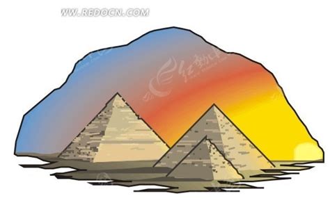 埃及金字塔卡通画EPS素材免费下载_红动中国