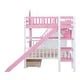 Full-Over-Full Castle Bunk Bed with 2 Drawers Shelves and Slide ...