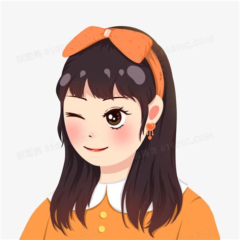 非主流头像眨眼动漫女孩