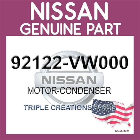 92122-VW000 Nissan OEM Genuine MOTOR-CONDENSER | eBay