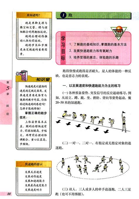 1．跑_人教版初中体育与健康全一册_体育与健康课本-中学课本网
