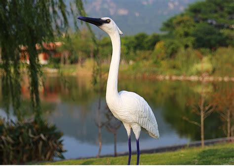 仿真鸟白鹭摆件玻璃钢动物雕塑户外花园庭院园林景观水池装饰摆设-阿里巴巴