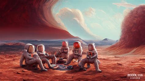 #AI创作实验室#火星上的人吃烧烤_茧子cocoon-站酷ZCOOL