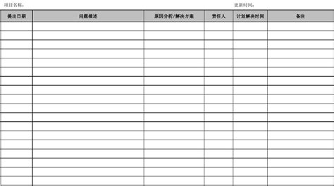 问题收集解决表-通用表格样式Excel模板下载_熊猫办公