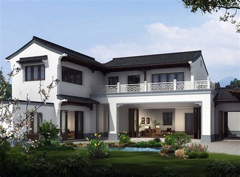 新中式复式三层自建别墅设计图，13m*13.5m,徽派建筑设计 - 轩鼎房屋图纸
