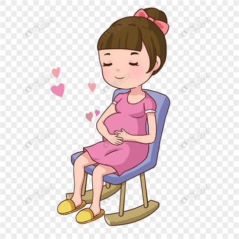 孕晚期孕妇动画图