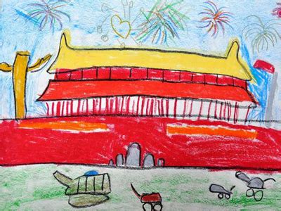 儿童画画北京天安门