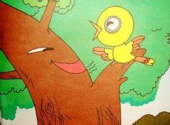 创意儿童画树上的小鸟