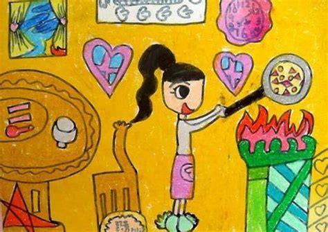 三八妇女节绘画儿童画创意