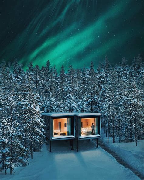 芬兰绝美树屋酒店，极光雪景尽收眼底