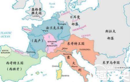 公元9世紀(jì)末,法蘭克王國(guó)分裂為哪三部分?