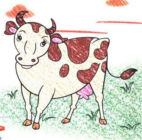 牛简笔画图片大全可爱奶牛