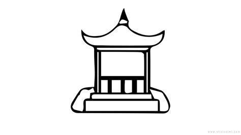 簡單漂亮的亭子怎么畫