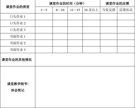 小班生活观察记录表