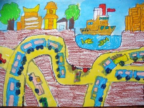 4-6岁主题绘画交通安全竖着画