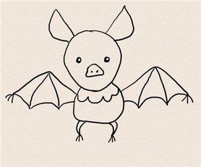 蝙蝠简笔铅笔画