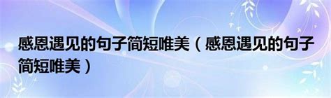 感谢遇见的文案