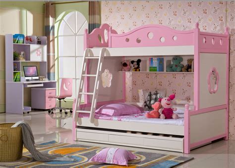 美式粉色儿童床
