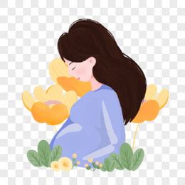 怀孕准妈妈兔年卡通图片