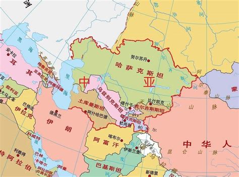 中亚国家地图